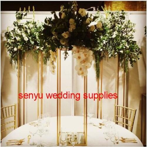 Sale by bulk gold plated wedding flower stand table top chandelier centerpieces for wedding decorations senyu00035