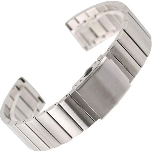 18/20/22/24mm HQ Silver/Black/Gold/Rose Gold Stainless Steel Watchbands Replacement + Spring Bars