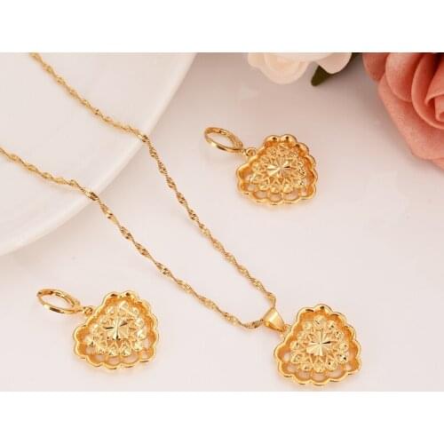 Fashion Bridal Jewelry Sets love Heart White cz crystal diamond Earring pendant necklace wedding bridal Jewelry Sets for Women