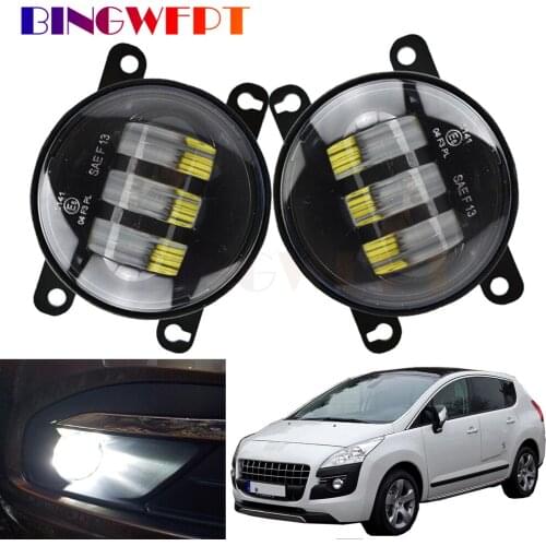 2 Pieces Car Styling LED Bulb Fog Light Daytime Running Light DRL For Peugeot 3008 MPV 2009-2013