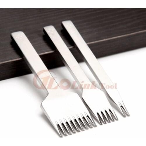 3/4/5/6mm Spacing Punch Tool For Leather Hole Punches Tool Lacing Stitching Sewing DIY Leather Craft Tools 1/2/4/6 Prong Gauge