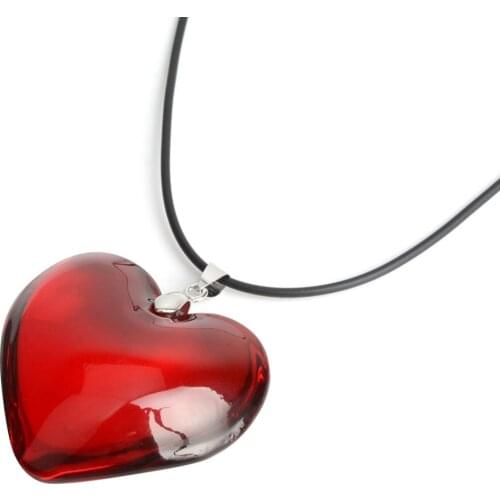 De Bijoux 5 pcs 43mm Red Love Heart Crystal Bead Pendant Necklace 16" FASHION