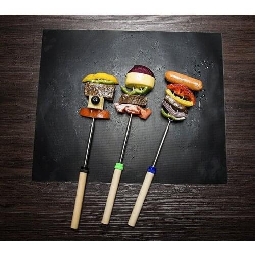 50pcs/lot Non-Stick Surface Heat Resistant BBQ Grill Mats 40*33cm Durable Barbecue Baking Mats Grill Pad Sheets Party favors