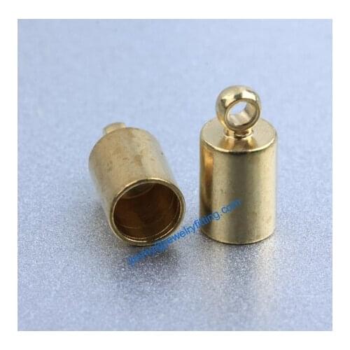 Jewelry Accessories Raw Brass end cap crimp beads cap end beads End caps for laether cord 5*10mm