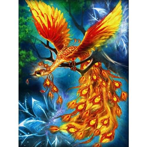 5D Diamond Embroidery Cross Stitch Phoeni Full Diamond Painting Animals Rhinestone Pictures Home Decoration Paint