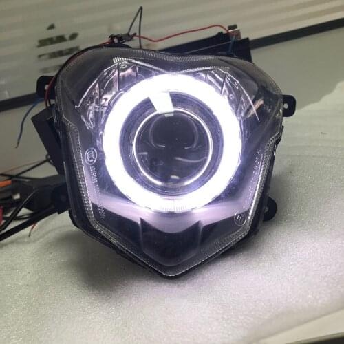 Benelli BJ150-29B/29A/TNT150 Motorcycle Headlight housing Headlamp Assembly LED lens angel eye DRL demon eyes low high beam