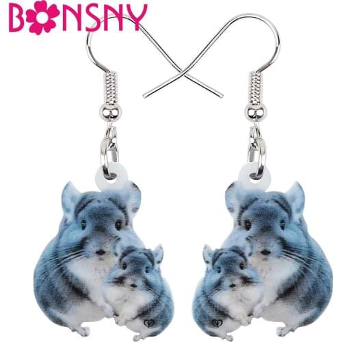 Bonsny Acrylic Anime Mothers Day Baby Rat Earrings Drop Dangle Jewelry For Women Girls Teens Gifts Festival Charms Accessories