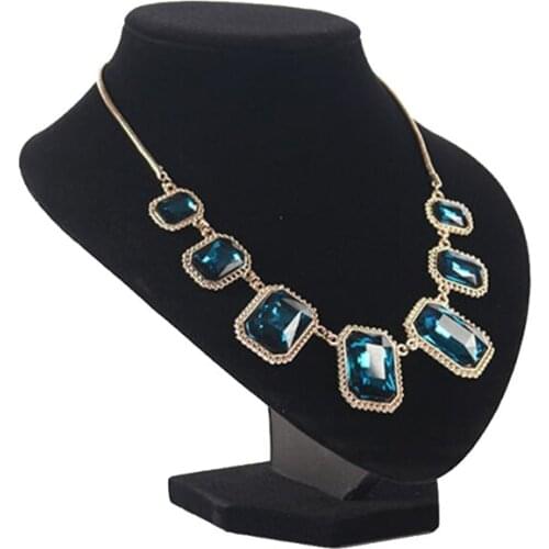 Black Flannel Necklace Small Stand Display Jewelry Standing Model Chest Jewelry Organizer Display Used for store Display