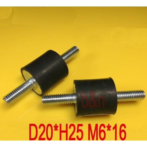 D20*H25 M6*16 M6 thread VV anti Vibration rubber damper rubber shock absorber Two head bolt rod Motor damping shock pad screws
