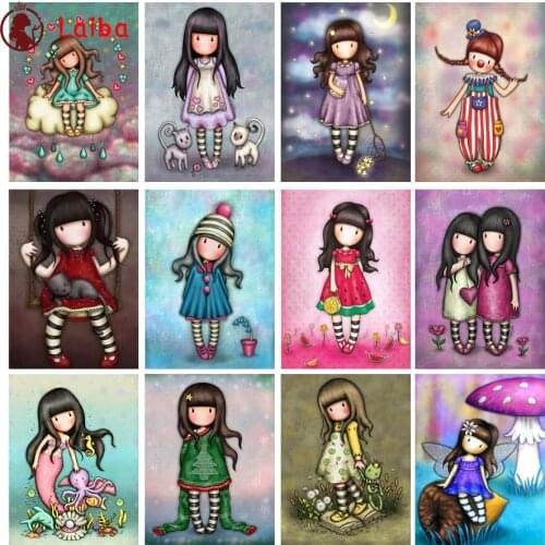 Cartoon girl 5D Diamond painting Picture Full Square Round drill DIY Embroidery Cross stitch cute Gift Kits mosaic Home decor