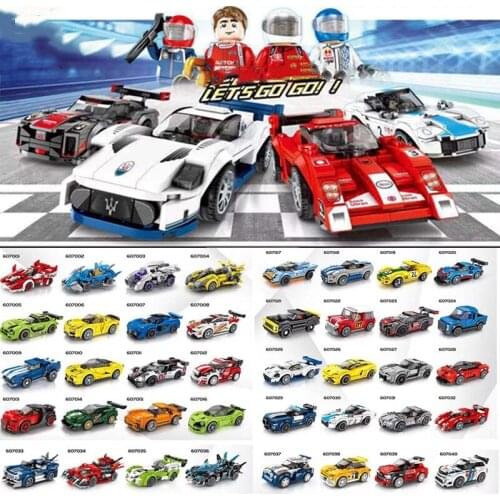 IN STOCK Compatible With Technic City Building Blocks DIY Bricks mini Sport Racing Car Speed Champions Model Toys Best Kids Gift