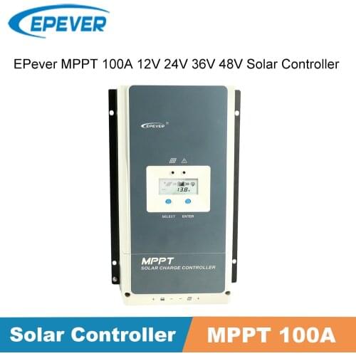 EPever 100A MPPT 12V 24V 36V 48V Solar Charge Controller Backlight LCD Max 150V PV Input Common Negative Grounding Tracer10415AN