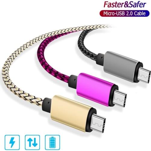 Micro USB Cable 2A 3m Fast Charging Nylon USB Sync Data Mobile Phone Android Adapter Charger Cable for Samsung Sony HTC LG Cable