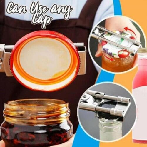 Multifunctional Beer Bottle Opener Adjustable Can Opener Jar Opener Kitchen Gripper Manual Lid Stainless supplies Steel C4K9