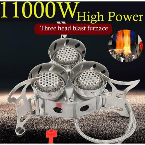 11000W High-Power Strong Fire Windproof Gas Stove Outdoor Camping Gas Burner Mini Portable Burner Split Stove New Product Launch