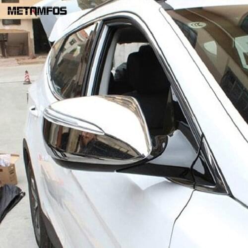 For Hyundai Santa Fe 2013 2014 2015 Chrome Rearview Side View Door Mirror Cover Trim Decoration Cap Accessories Car Styling