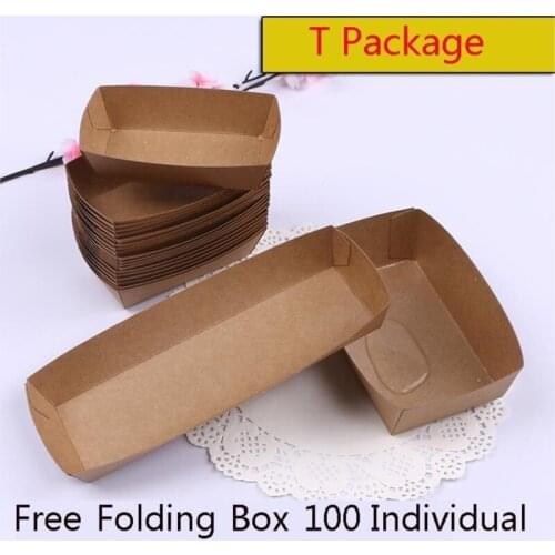Disposable Avoid Fold Film Defence Oil Open Cowhide Carton Roast Sausage Box Fried Food Pack Lunch Box Paper Support