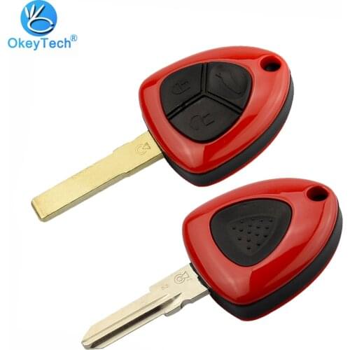 OkeyTech for Ferrari Key Shell 1/3 Button Uncut Blank Blade Smart Remote Key Cover Case Replacement Fob for Ferrari 458 F430 612