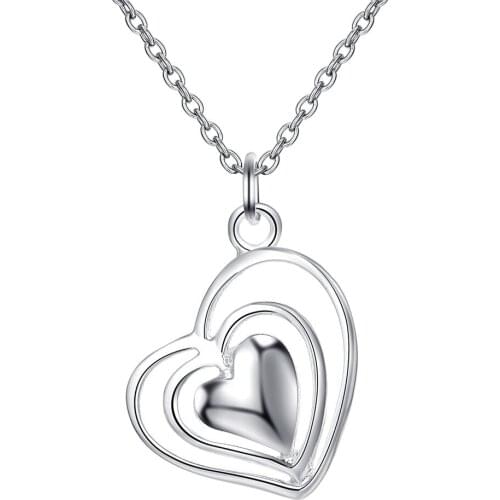 Wholesale Charm Silver Color Pendants For Women Jewelry Necklace Lady Fashion Jewelry Pendant Three- Heart AN349/bdbajuia