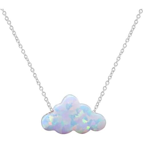 New Design Cloud Shape Acrylic Handmade Necklace for Women With Stainless Steel Chain Birthday Gift Fashion Jewelry