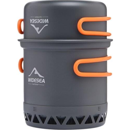 WIDESEA Camping Cookware Outdoor Cooking Set Tableware Rapid Heating Camping Pot Heat Exchanger Cooker Travel Equipment