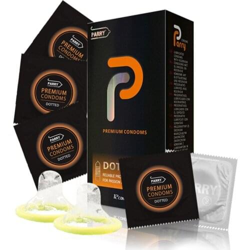 PARRY CONDOMS 12PCS A Condom With Protruding Stimulating Spike-like Particles On A Silky And Hydrated Surface