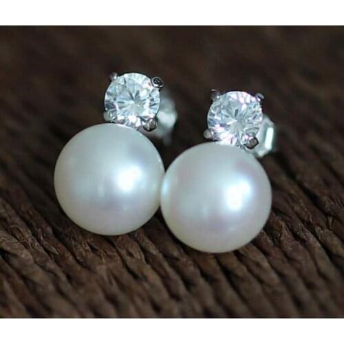8-9mm natural pearl earrings hypoallergenic classic Princess paragraph Earrings
