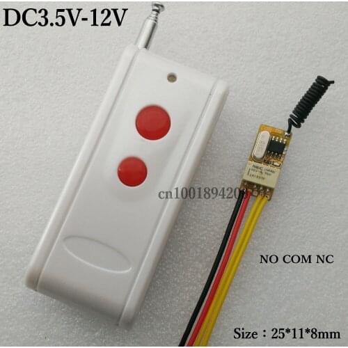 Access Control System DC 3.5V-12V 3.6V 3.7V 4.5V 5V 6V 7.4V 9V 12V Mini Remote Keyless Entery Micro Remote Control Switch Relay