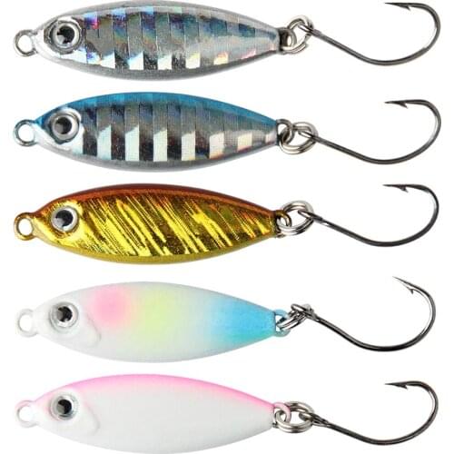 Spinpoler Ice Fishing Jigs, Winter Fishing Metal Lures with Barbed Hook, 3.3g/5.8g Fishing Jigs for Bass Pike Trout Walleye