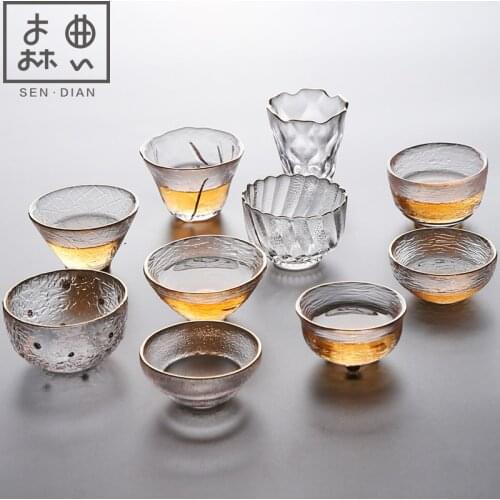 SENDIAN Japanese Style Glass Cup Heat-resistant Glass Tea Cup Exquisite And Compact Tea Cup 2021 New Office Kitchen Accessories