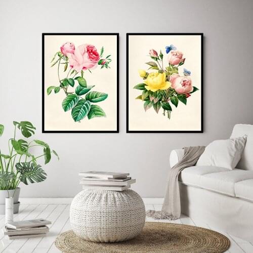 Texas Wildflower Botanical Art Prints Set Of 2 Print Wall Art Typography Painting No Frame Pictures
