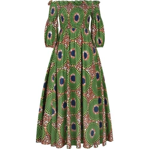 Vintage Sexy Ankara Dress Women African Clothes Fashion Elegant Dashiki Print African Maxi Dress Party African Dresses Clothing