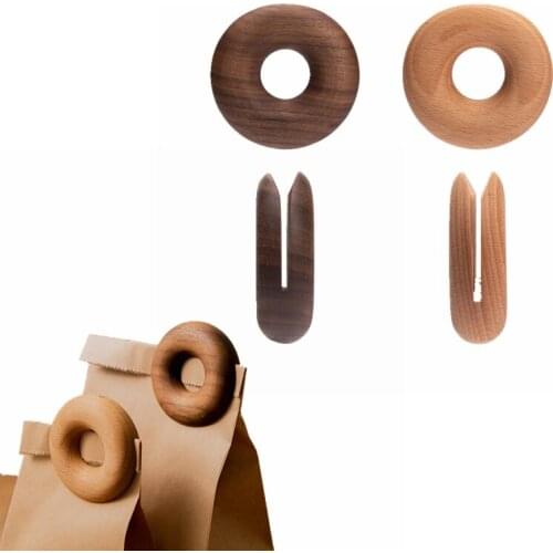 1Pcs Wooden Donut Sealing Clip Creative Decoration Folder Household Baby milk powder Food Packing Bag Moisture-proof Clip