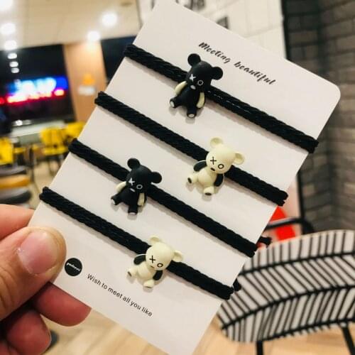 Korean Style Simple Nice Design Lovely Bear Bull Decor Hair Band Hair Rope Women Girl Hair Rings Gifts Hair Accessory Headpiece