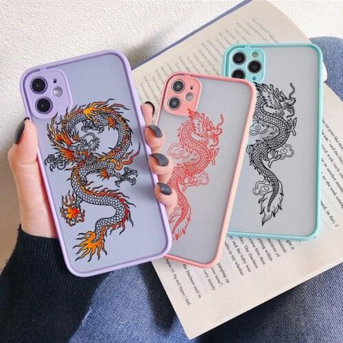 Hard PC Fashion Vintage Chinese Dragon Print Phone Case for IPhone 11pro MAX 12 7 8 Plus X XR XS 6 S Plus SE2 Back Cover Shell