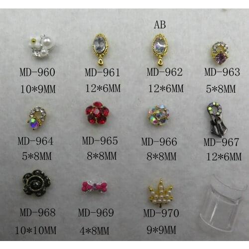 MD960-970 10pcs Fancy Mirror Flower Zip Leaf Bow Metal Deco Metal Charms Metal Deco Charms Nail Art New