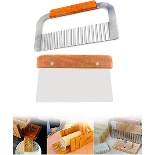 2 Pieces/set Stainless Steel Wavy & Straight Soap Mold Loaf Cake Potato Cutter Cutting Tools