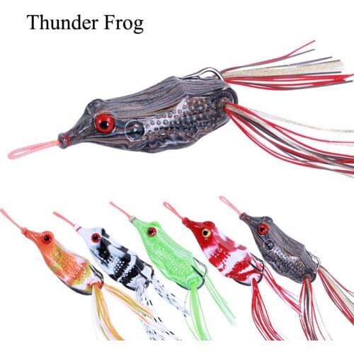 4Pcs Artificial Fishing Lure Set Thunder Frog Soft Bait 12.5g/65mm Blackfish Killer Topwater Bionic Frog Simulation Fishing Bait