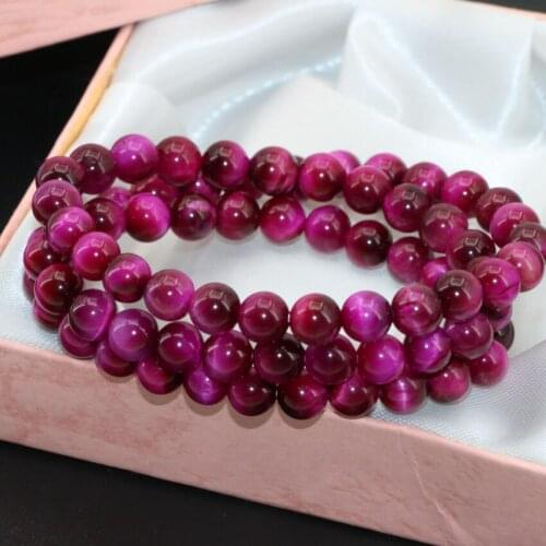 6mm beaded multilayer bracelets natural red tiger stone semi-precious round beads 3 rows luxury women diy jewelry B2797