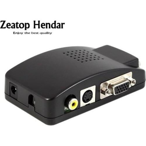 2pcs AV/S Video To VGA TV CCTV BNC/RCA S-Video AV to VGA Connector Adapter Converter