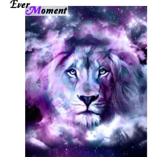 Ever Moment DIY Diamond Painting Cross Stitch Lion Stars Diamond Embroidery Rhinestones Full Mosaic Animal Craft ASF930