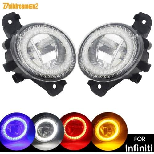 Angel Eye Fog Light Assembly For Infiniti M35 M45 QX60 G37 JX35 Car LED Fog Lamp Daytime Running Light DRL H11 12V