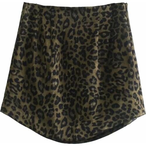 BBWM 2021 Summer Women Vintage Satin Leopard Skirt Female Elegant Fashion Streetwear Slim Casual Hight Waist Mini ​Skist