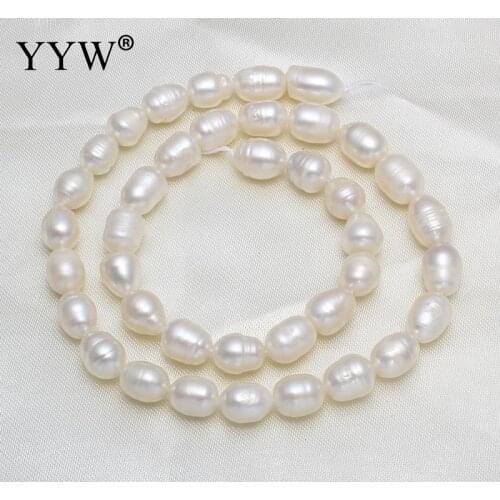 Rice Cultured Freshwater Pearl Beads natural white Grade A 8-9mm For DIY Necklace Bracelat Jewelry Making Loose Beads