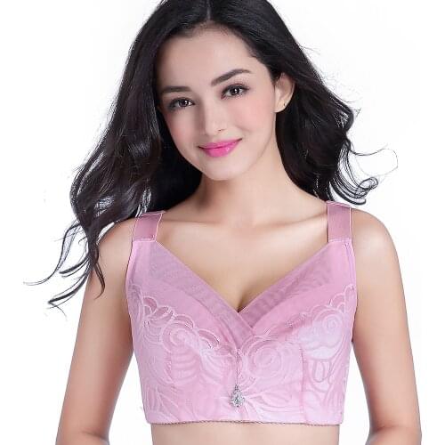 No Rims Sexy Bra Floral Lace Bra Seamless Wireless Plus Cup CDEF Plus Size 48/110CDEF 50CDEF 115CDEF Bras Brassiere Lingerie New