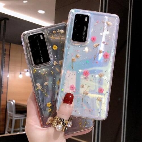 Real Dry Flower Case For Samsung S20 FE S8 S9 S10 8 9 10 Plus Note 20 Ultra A11 A21 A30 S A40 A50 A51 A70 A71 Clear Soft Cover