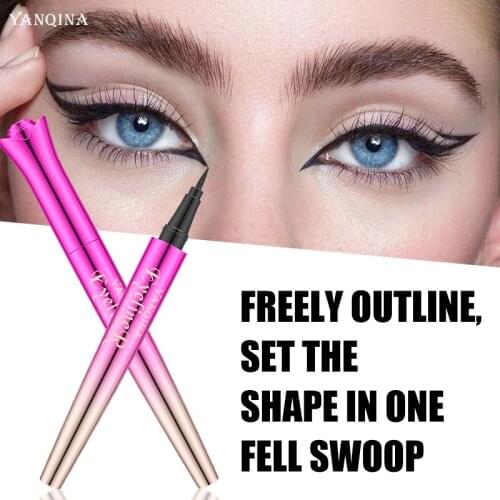 Black Brown Ultra-fine Brush Liquid Eyeliner Fast Dry Starry Sky Eyeliner Waterproof Smudge-proof Anti-sweat Eyeliner QBMY