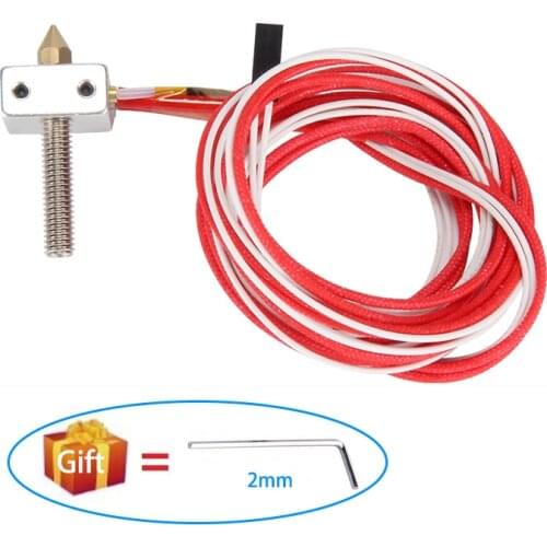 DIY MK8 Extrusion J-head Hotend Extruder Throat Heater 1.75mm/0.4mm Nozzle with Thermistor Ceramic 12V 40W for 3D Printer Part