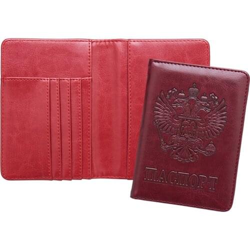 Russian PU Leather Travel Passport Holder Protector Cover Ticket Pouch Packages Card Credit Covers Passport Bag Case Wallet
