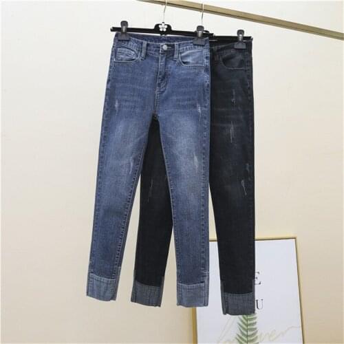 Large Size Denim Pencil Pants Women 2021 Autumn Blue Ankle Female Trousers StreetwearCasual Slim Vintage Jeans High Waist